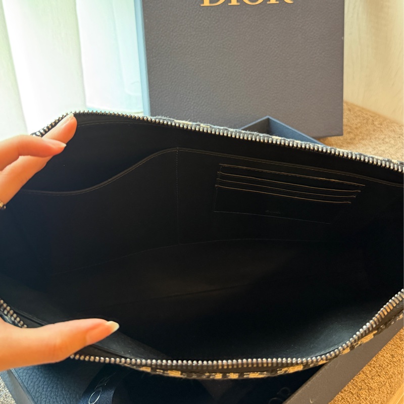 Dior Men SLG A4 Triangle Pouch Oblique Jacquard 手拿包-3
