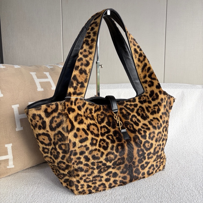 Ysl • Bea 豹紋拼皮Hobo包-5