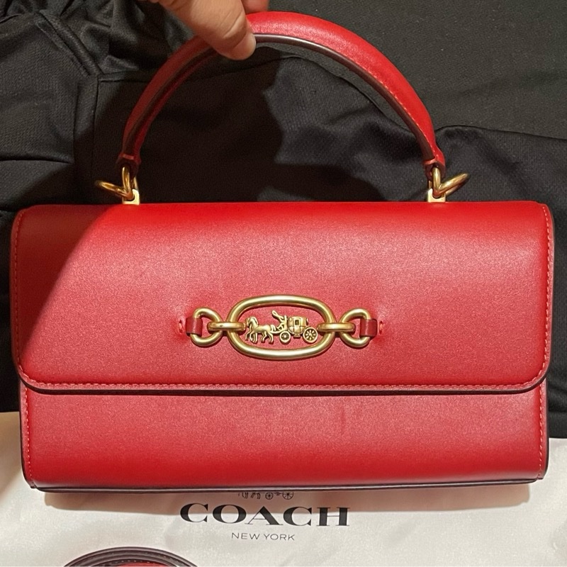 Coach HARLOW紅側背包 手提包-21