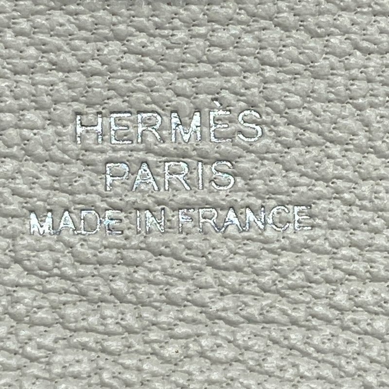 HERMES 愛馬仕 BASTIA 零錢包 山羊皮 蘑菇白 銀釦-10