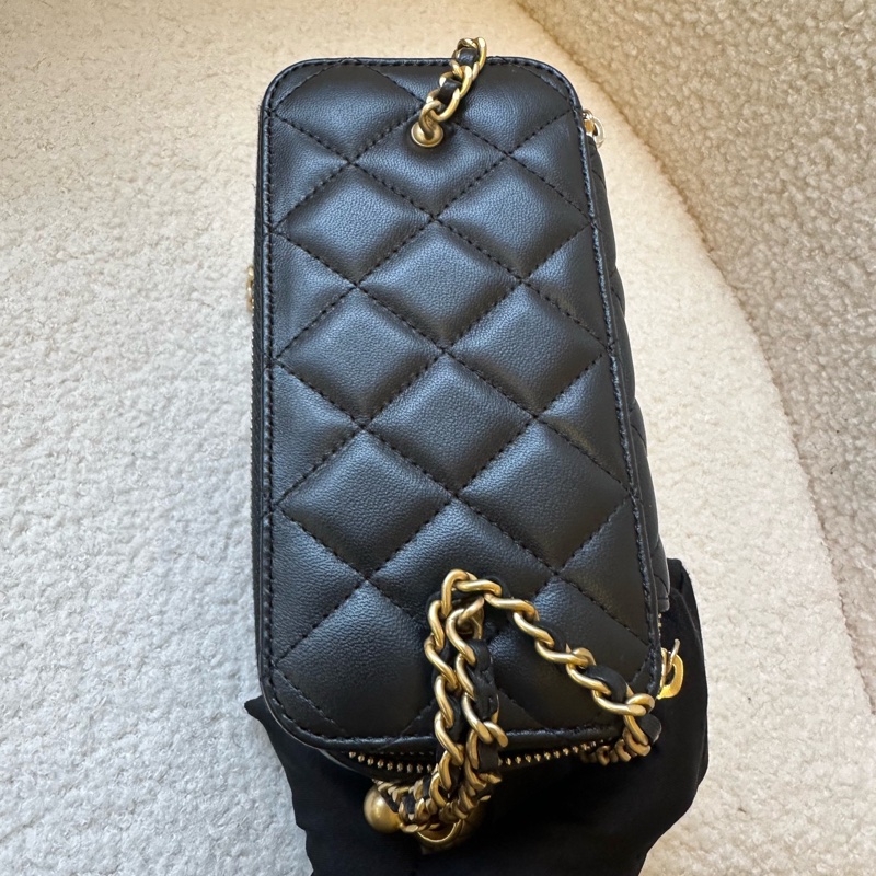 Chanel 香奈兒 黑金羊皮金球包|23年帶票 芯片款 長盒子-6