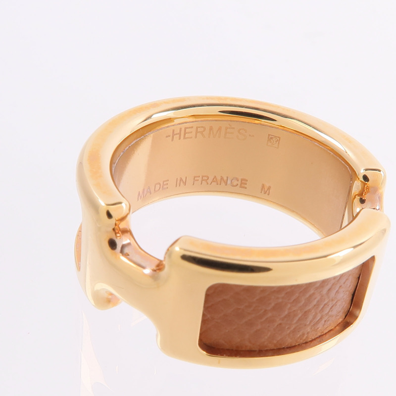 HERMES Madame皮革/金屬Olympe Ring戒指-4