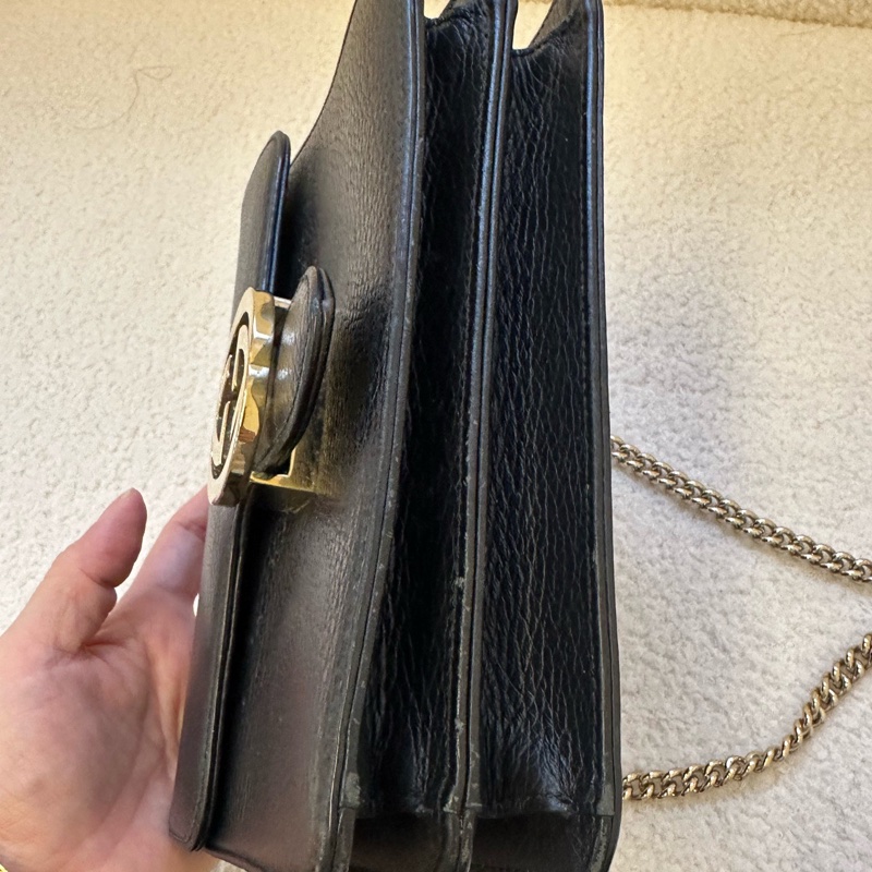 標題:Gucci GG Marmont 風琴包 小號|黑金雙G扣-7