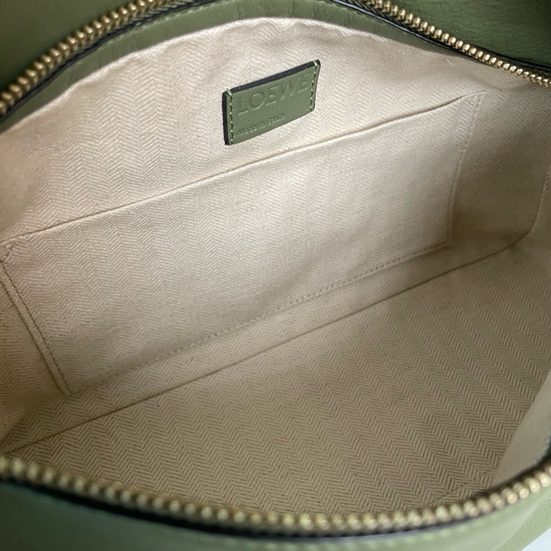 ✨99新🆕LOEWE/羅意威 橄欖綠Puzzle hobo幾何包腋下包單肩包 金扣 22年編碼✅正品-5