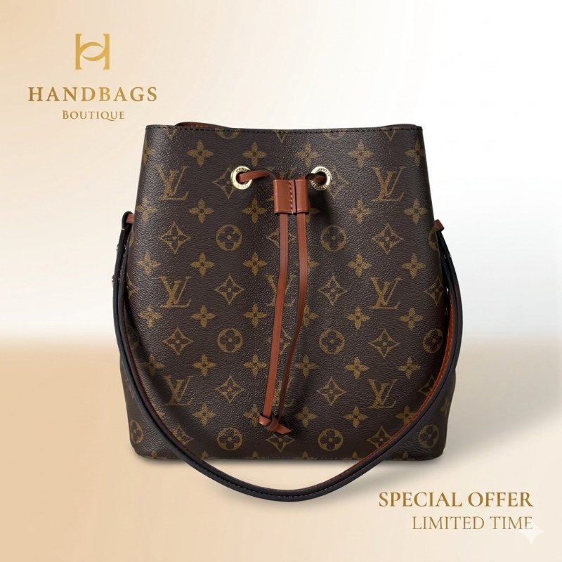 現貨 LV NEONOE 老花 焦糖色 束口 兩用 肩背 斜背 水桶包 M44887-0