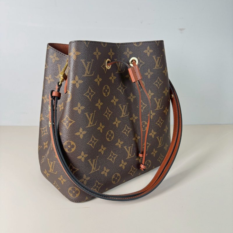 現貨 LV NEONOE 老花 焦糖色 束口 兩用 肩背 斜背 水桶包 M44887-3