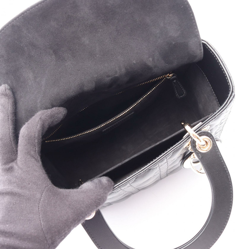Christian Dior LADY DIOR 中 Cannage 斜背包 M0565ONG 皮革黑色-2