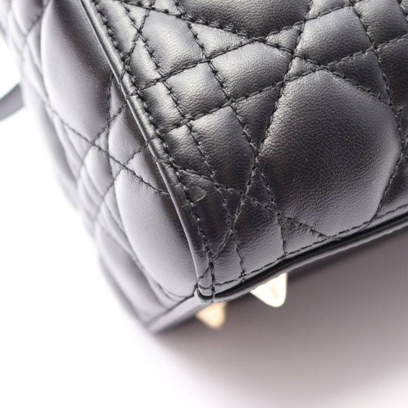 Christian Dior LADY DIOR 中 Cannage 斜背包 M0565ONG 皮革黑色-6
