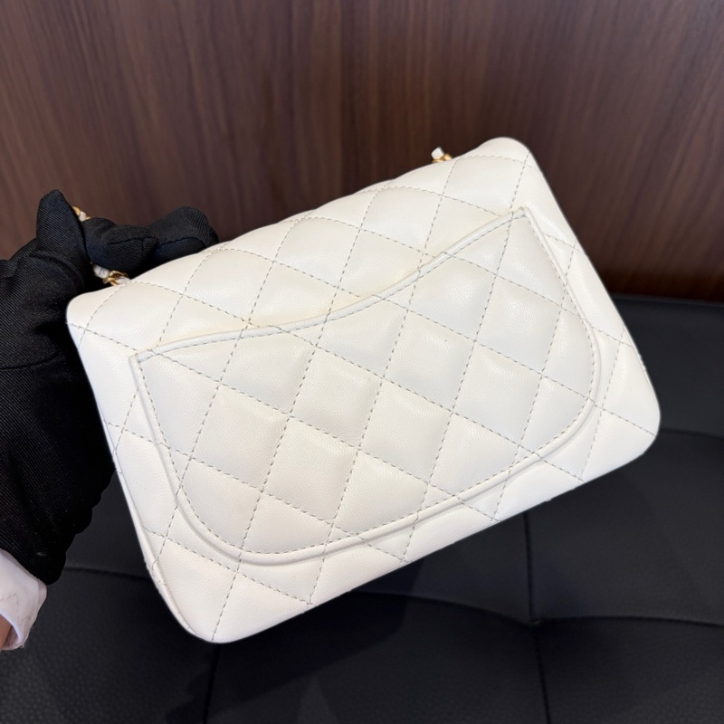 ✨ 閒置新🆕Chanel香奈兒26C白金金球硬底方胖子鏈條斜挎包 芯片✅正品-2