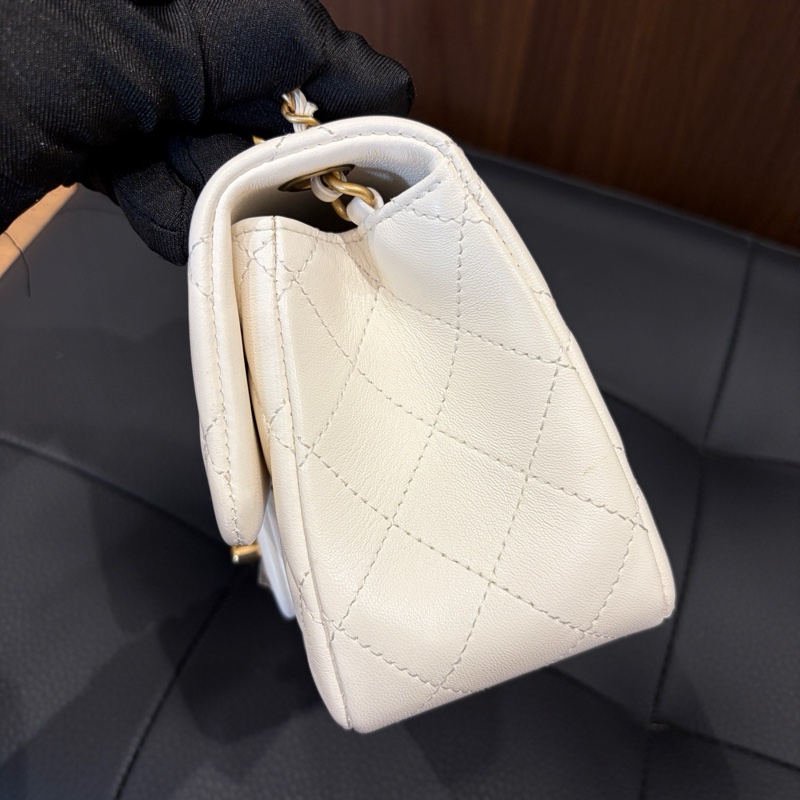 ✨ 閒置新🆕Chanel香奈兒26C白金金球硬底方胖子鏈條斜挎包 芯片✅正品-3