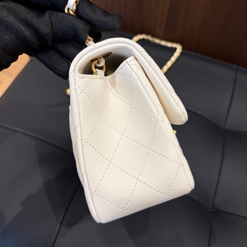 ✨ 閒置新🆕Chanel香奈兒26C白金金球硬底方胖子鏈條斜挎包 芯片✅正品-4