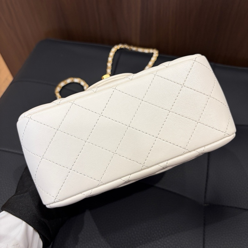 ✨ 閒置新🆕Chanel香奈兒26C白金金球硬底方胖子鏈條斜挎包 芯片✅正品-5