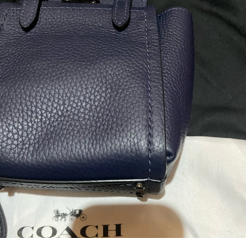 Coach 藍皮革手提包 側背包 手機包-12