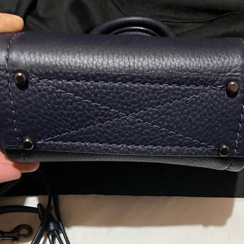 Coach 藍皮革手提包 側背包 手機包-17