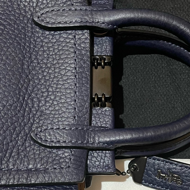 Coach 藍皮革手提包 側背包 手機包-19