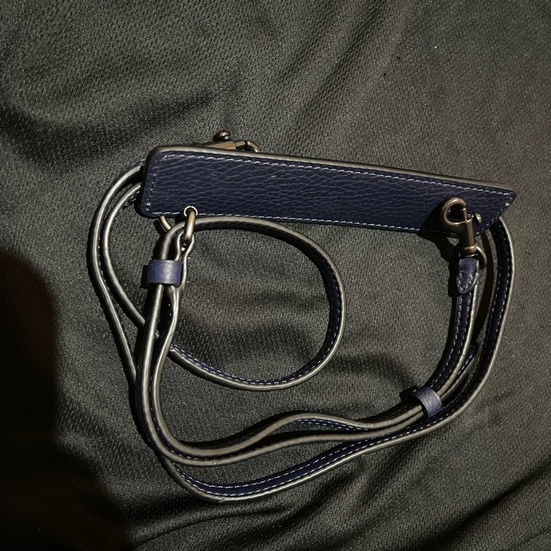 Coach 藍皮革手提包 側背包 手機包-20