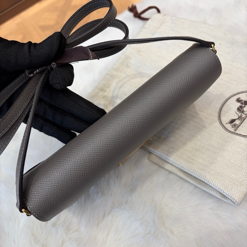 🆕閒置新Hermes愛馬仕 OL積雨雲灰康康Togo斜挎包 epsom皮 金扣U刻✅正品-5