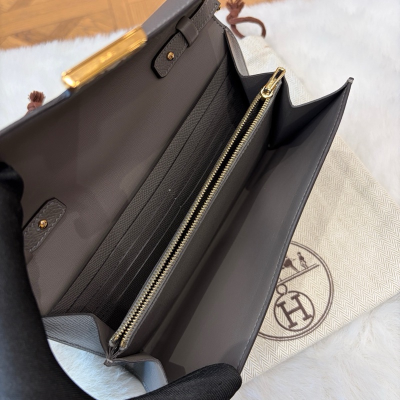 🆕閒置新Hermes愛馬仕 OL積雨雲灰康康Togo斜挎包 epsom皮 金扣U刻✅正品-7