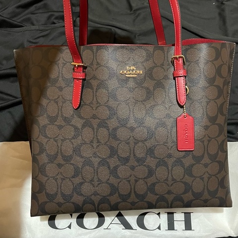 Coach Tote老花皮革托特包