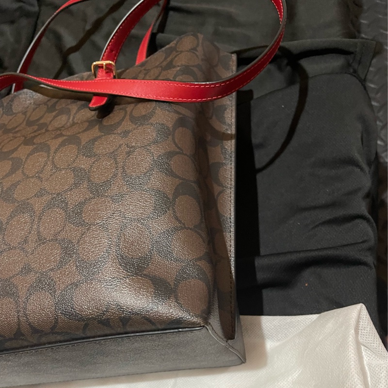 Coach Tote老花皮革托特包-10
