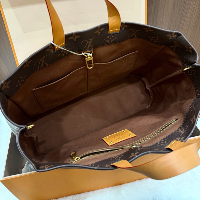 99新✨LOUIS VUITTON SHOPPER 經典老花棕色塗層帆布托特包Tote包購物袋手提包單肩包斜挎包 可調節可拆卸肩帶 金扣 王鶴棣同款 ✅正品-4