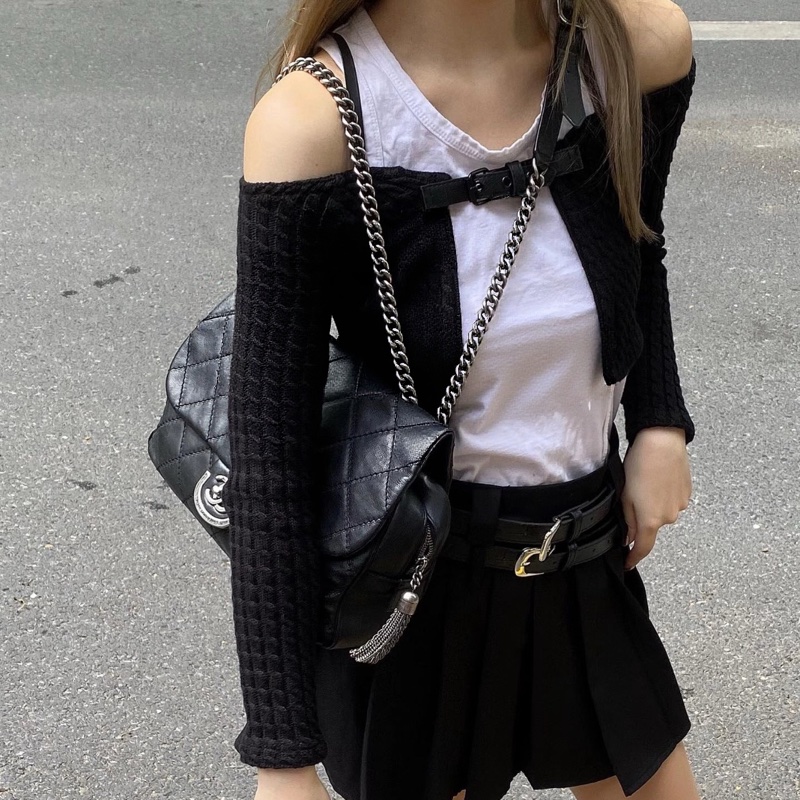 Chanel 愛丁堡流蘇鏈條包|黑銀配色太有氣場🖤-4