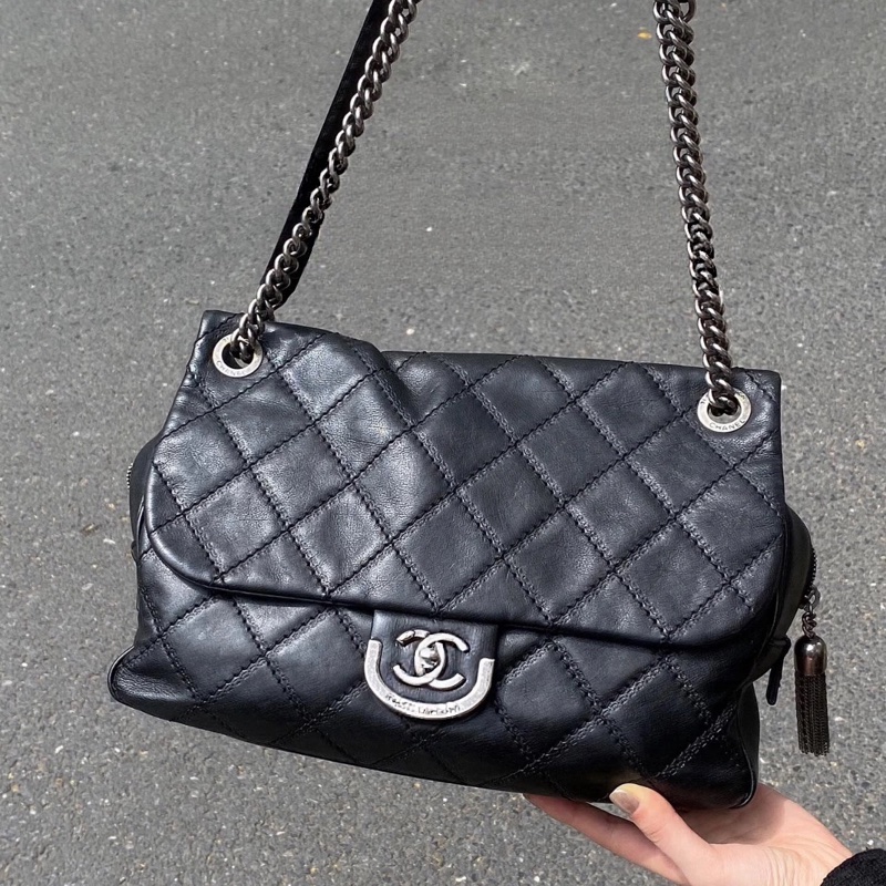 Chanel 愛丁堡流蘇鏈條包|黑銀配色太有氣場🖤-5
