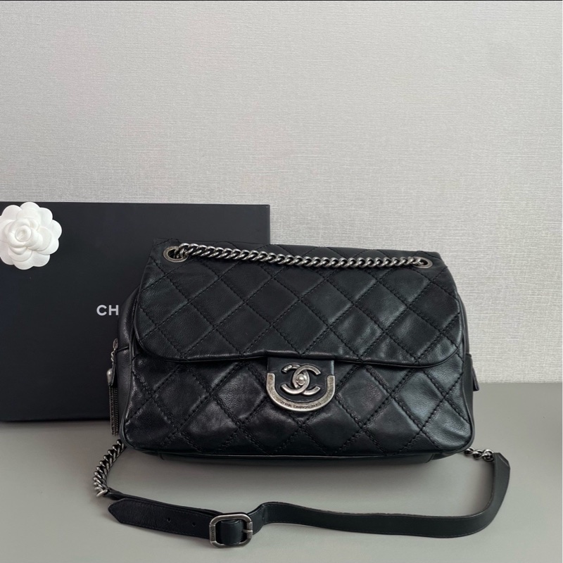 Chanel 愛丁堡流蘇鏈條包|黑銀配色太有氣場🖤-6