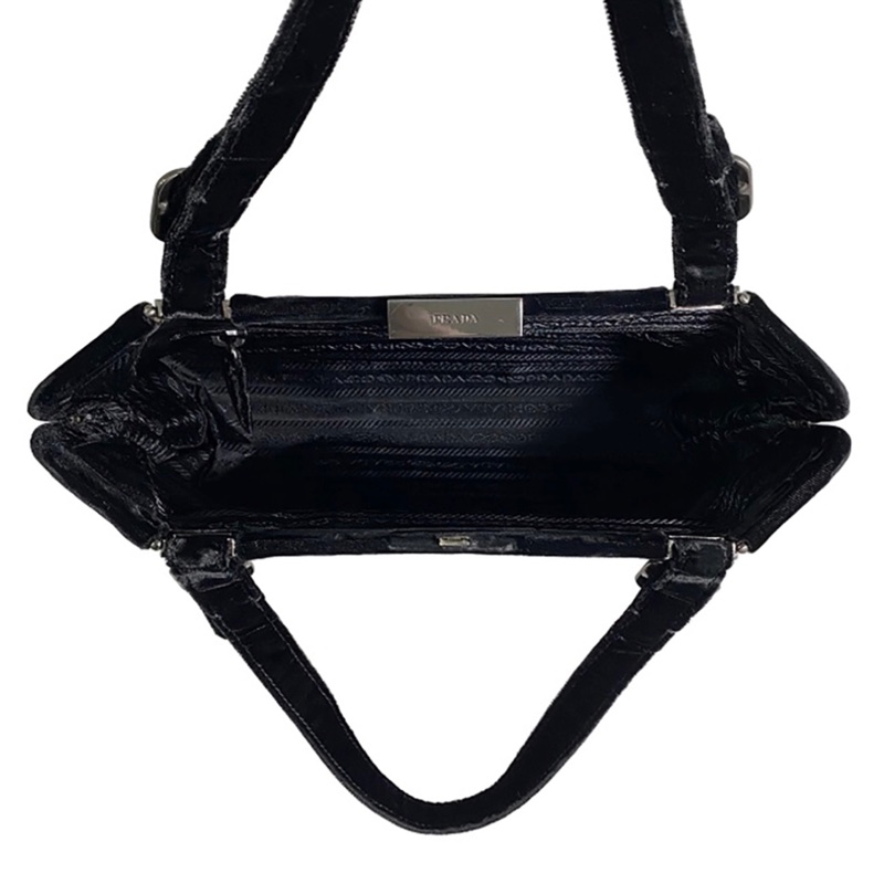 Prada Archive 早期作品/黑色天鵝絨口金/晚宴包-6