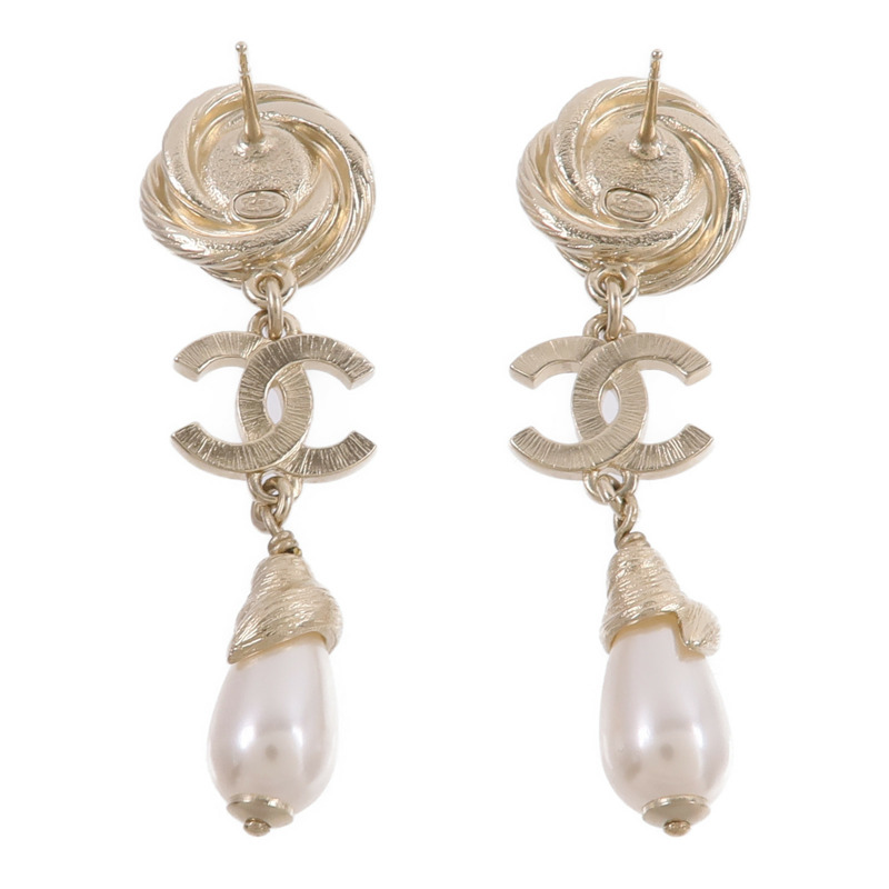 CHANEL 金屬CC Drop Earring耳環-2