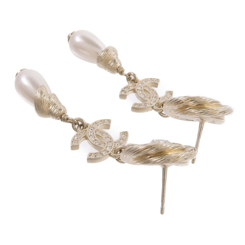 CHANEL 金屬CC Drop Earring耳環-3