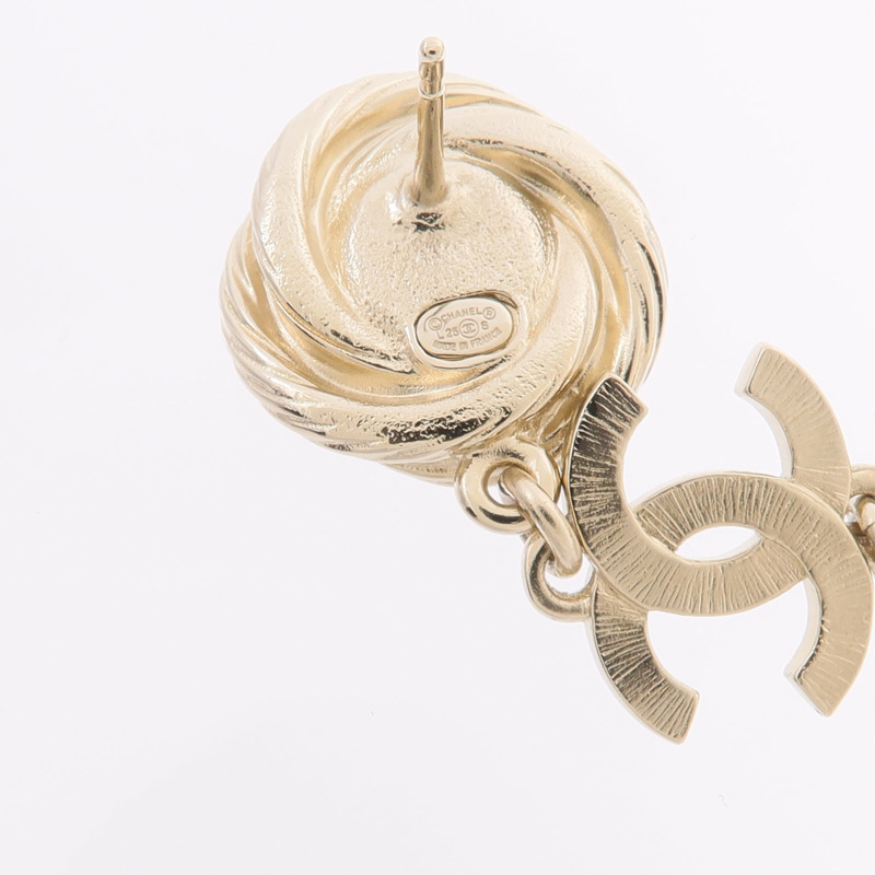 CHANEL 金屬CC Drop Earring耳環-5