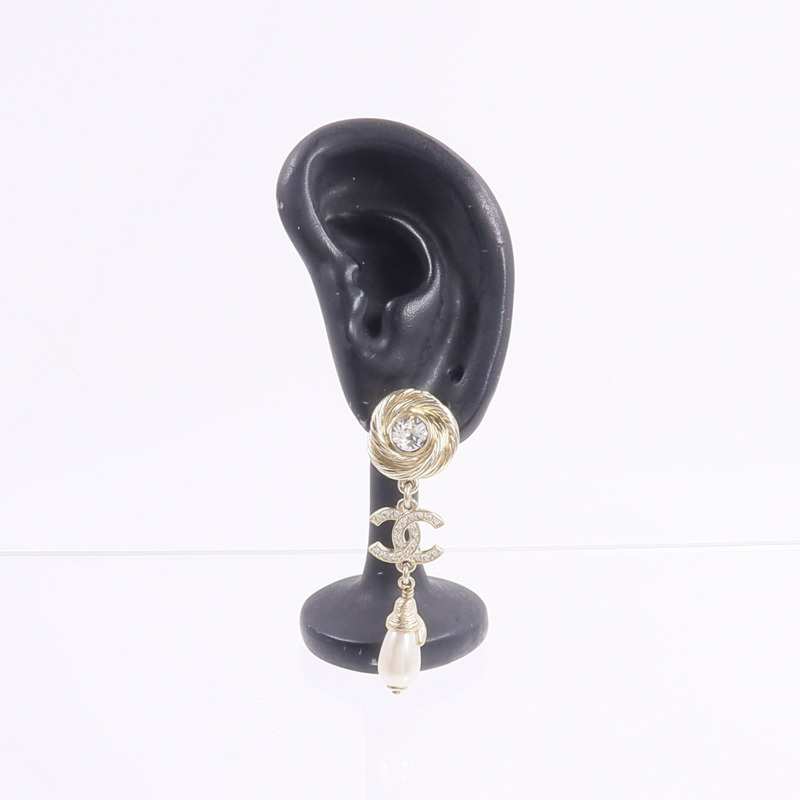 CHANEL 金屬CC Drop Earring耳環-6
