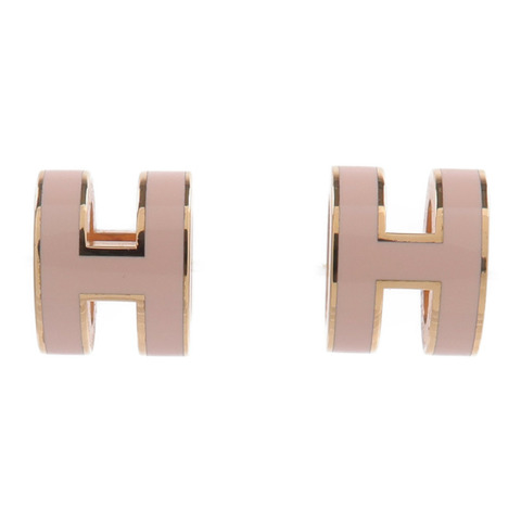 HERMES 金屬Mini Pop H Earrings耳環Rose Dragee