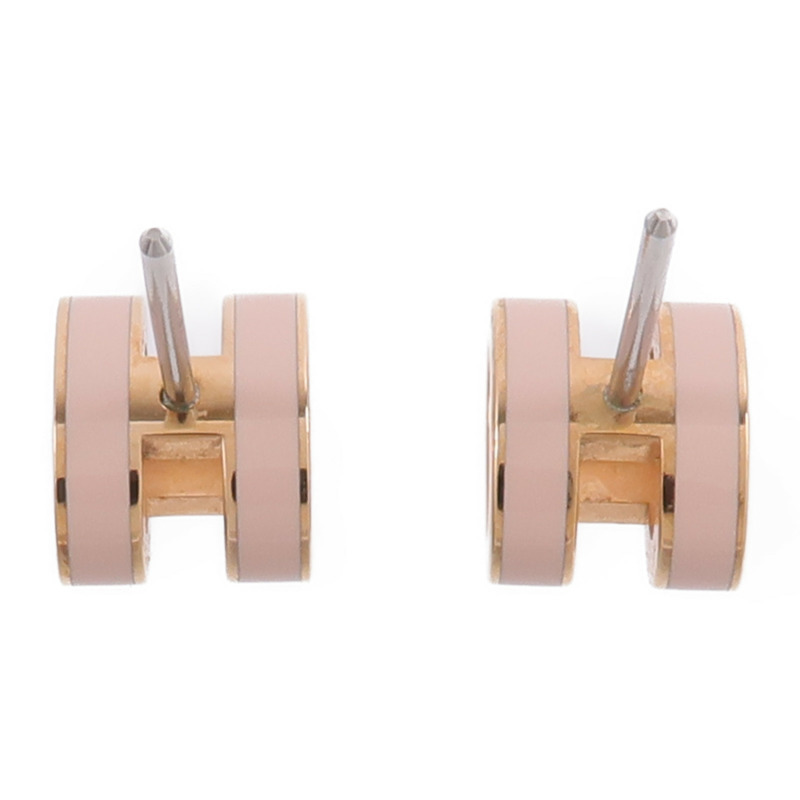 HERMES 金屬Mini Pop H Earrings耳環Rose Dragee-1