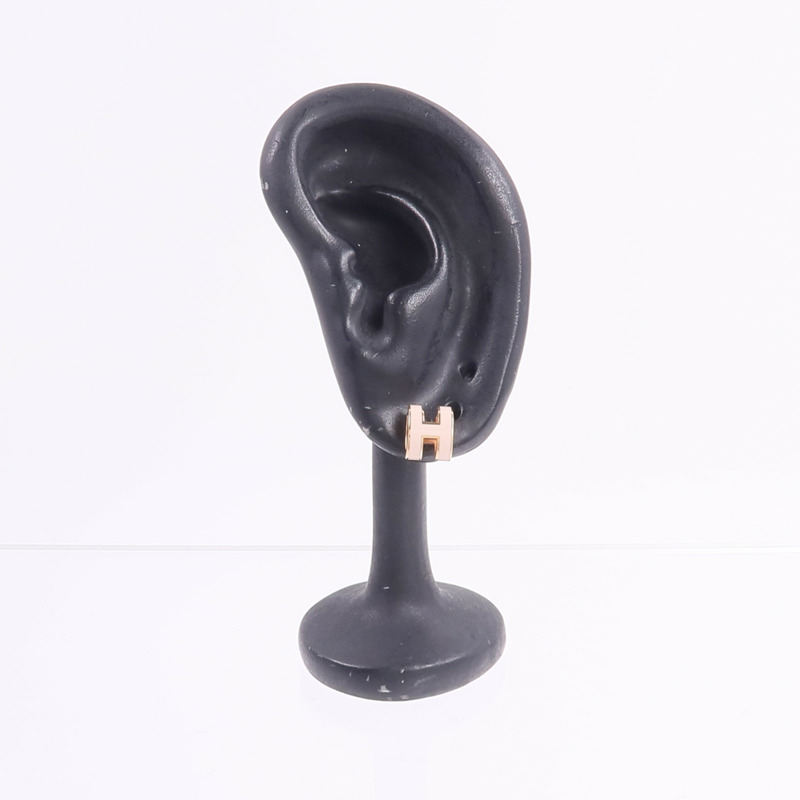 HERMES 金屬Mini Pop H Earrings耳環Rose Dragee-7