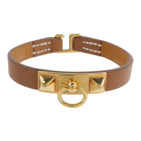 HERMES Swift皮革Rivale Mini手鏈Gold