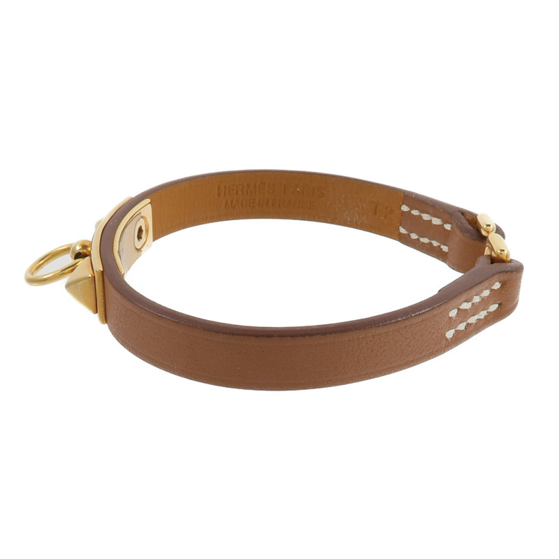 HERMES Swift皮革Rivale Mini手鏈Gold-1