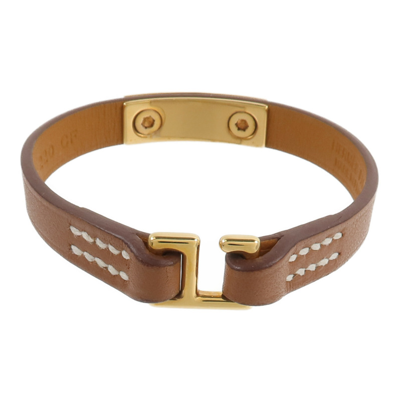 HERMES Swift皮革Rivale Mini手鏈Gold-2
