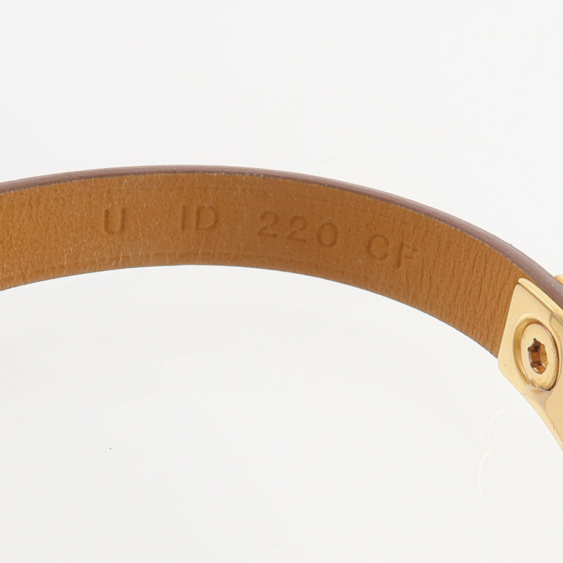 HERMES Swift皮革Rivale Mini手鏈Gold-5