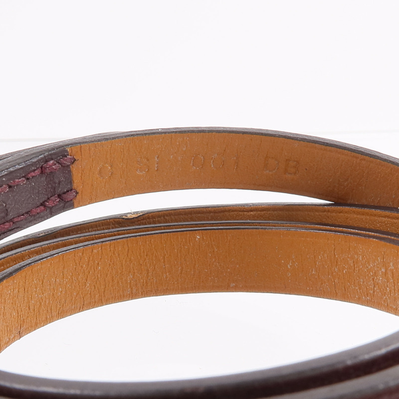 HERMES Swift皮革Behapi Triple Tour Bracelet手帶Rouge H/Fauve-5