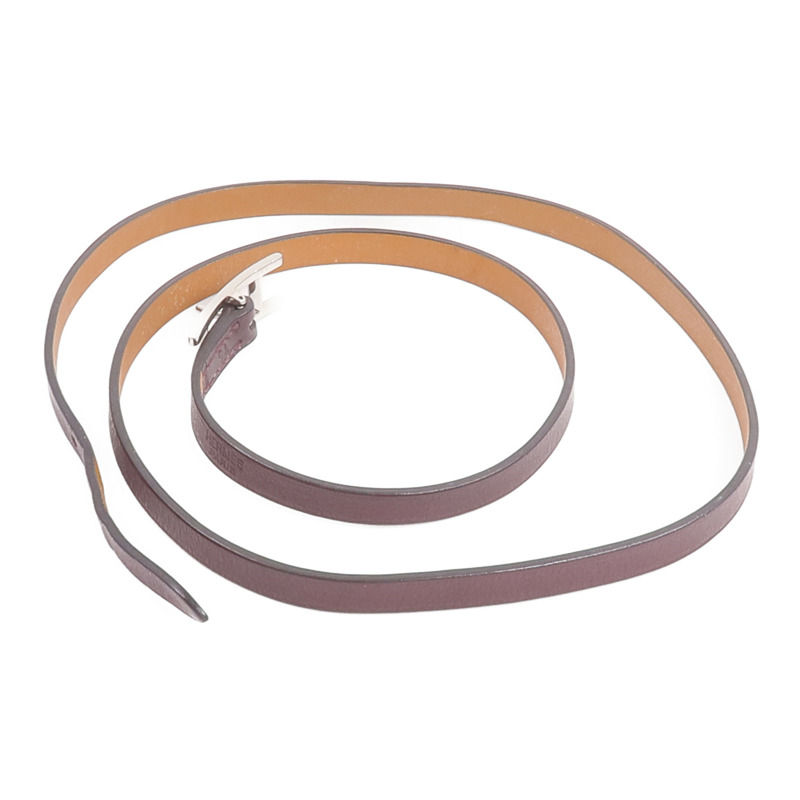 HERMES Swift皮革Behapi Triple Tour Bracelet手帶Rouge H/Fauve-7