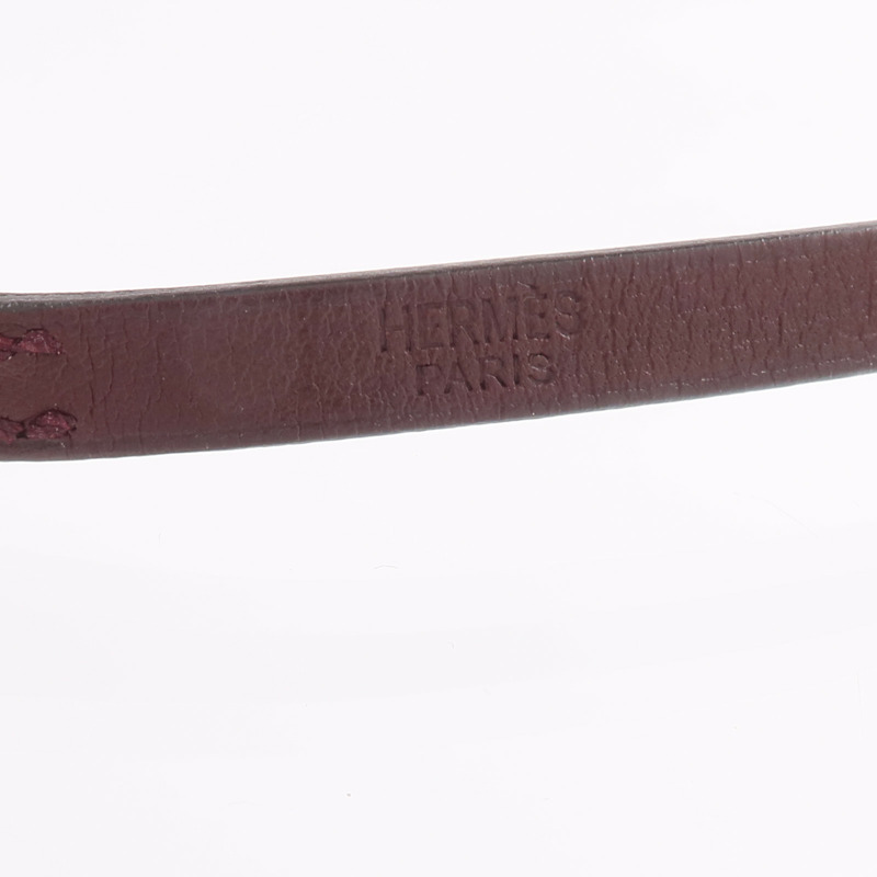 HERMES Swift皮革Behapi Triple Tour Bracelet手帶Rouge H/Fauve-8