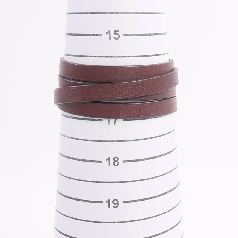 HERMES Swift皮革Behapi Triple Tour Bracelet手帶Rouge H/Fauve-10