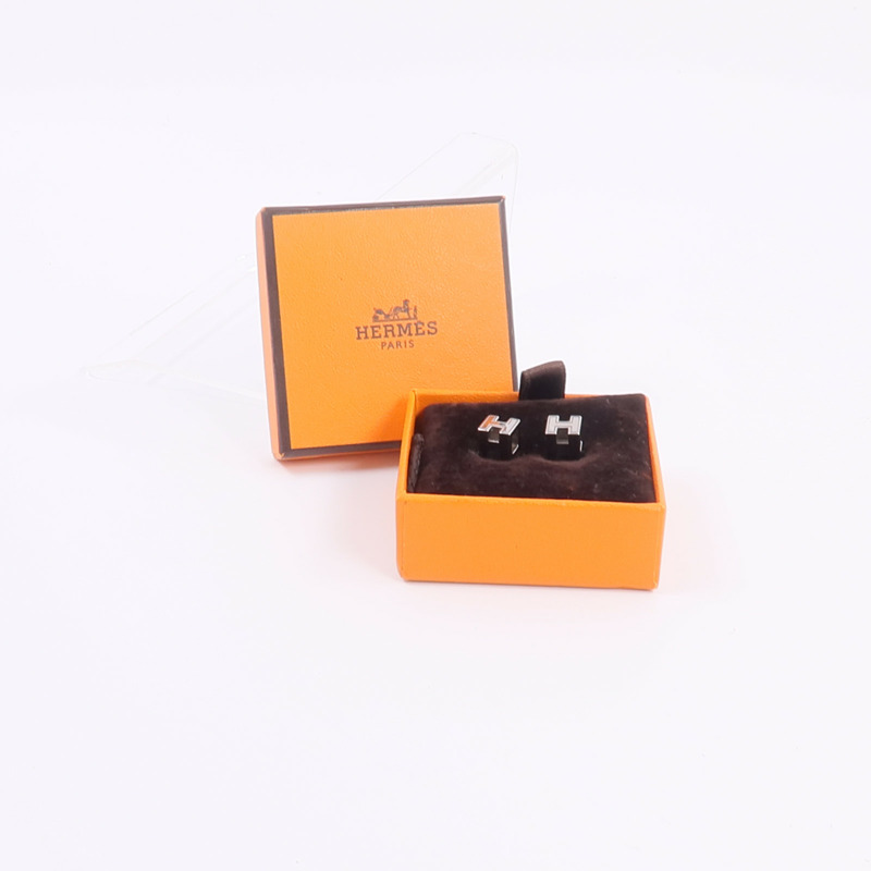 HERMES 金屬Cage d'H Earrings耳環-7