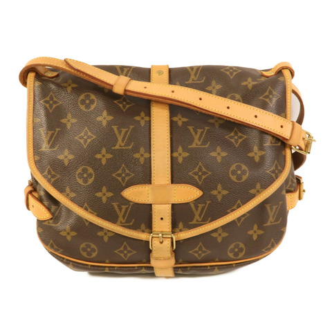 LOUIS VUITTON Monogram Saumur 30金扣肩背袋棕色