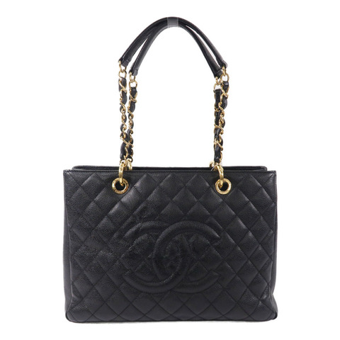 CHANEL 牛皮皮革GST Grand Shopping Tote Bag鏈帶肩背袋