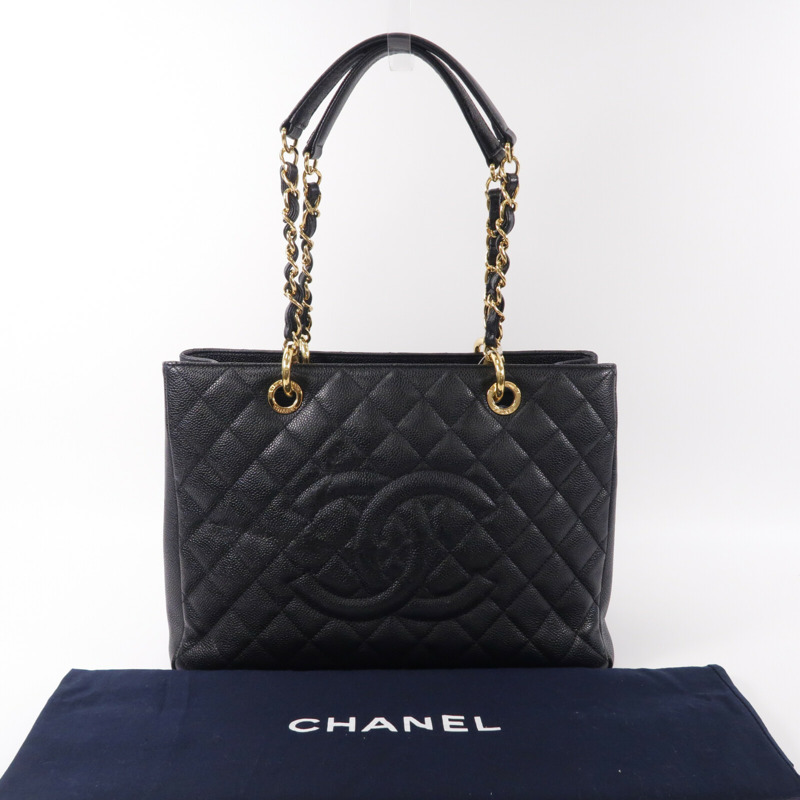 CHANEL 牛皮皮革GST Grand Shopping Tote Bag鏈帶肩背袋-9