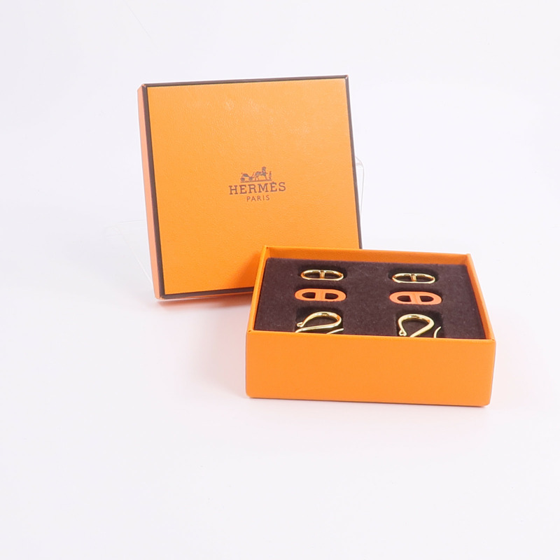 HERMES 金屬O'Maillon耳環Orange-7