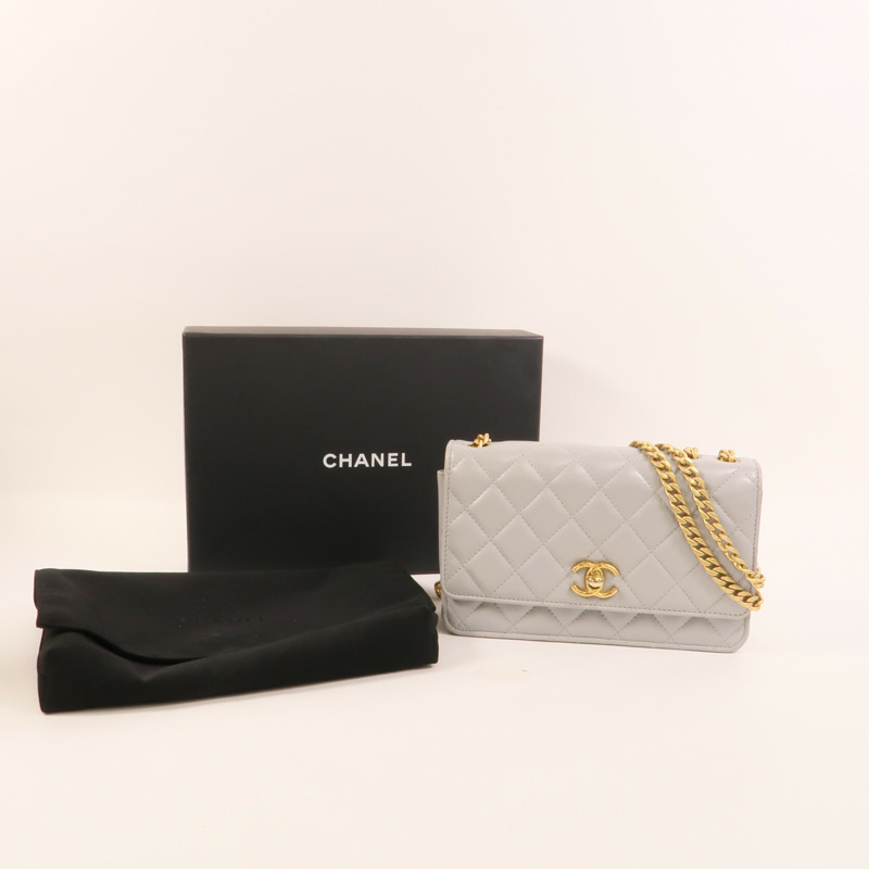 CHANEL 羊皮皮革WOC Wallet On Chain鏈帶肩背袋-11